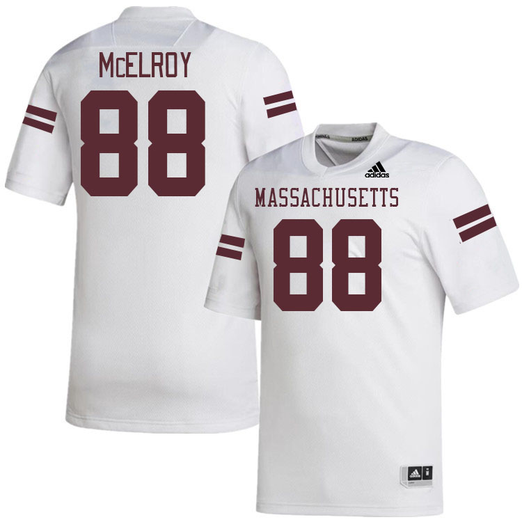 Massachusetts Minutemen #88 Brandon McElroy College Football Jerseys Stitched-White